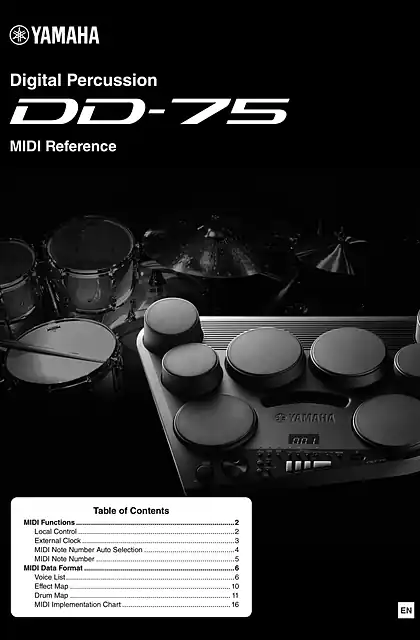yamaha雅马哈DD-75 MIDI Reference